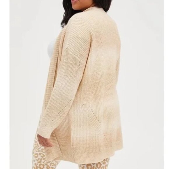 Torrid NWT Chunky Cardigan Open Front Sweater, Butter Cream - Picture 2 of 6
